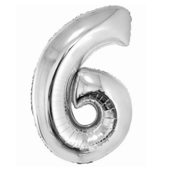 Zahl 6 XL Silber