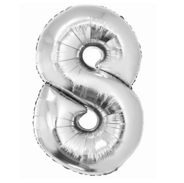 Zahl 8 Silber 35cm Luft
