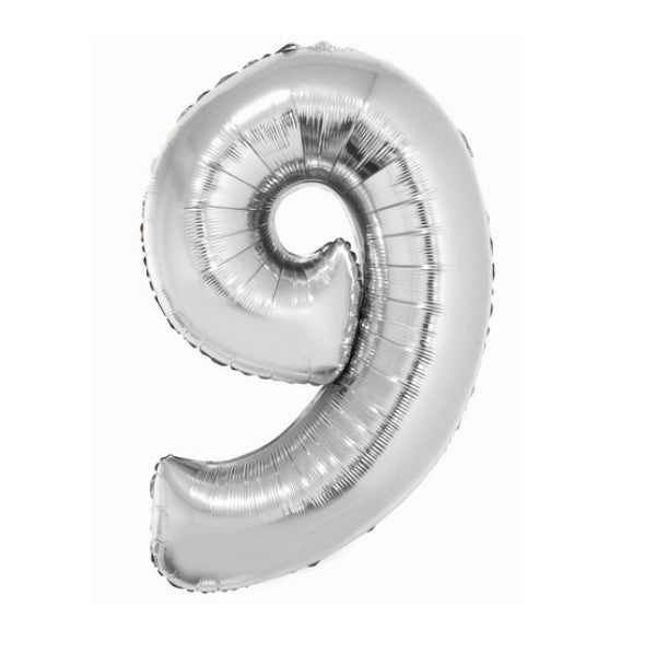 Zahl 9 XL Silber