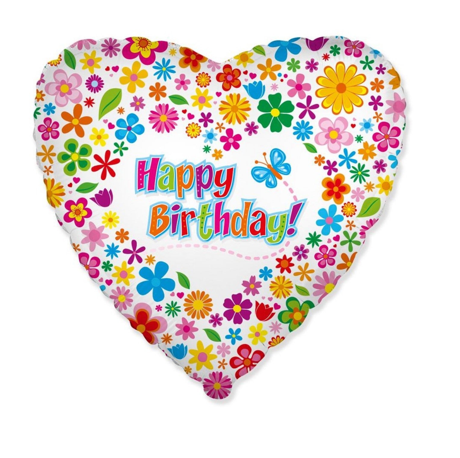 Happy Birthday Herz Blümchen EU Bunt