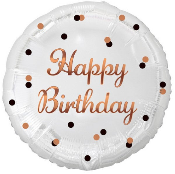 Happy Birthday Punkte rosegold