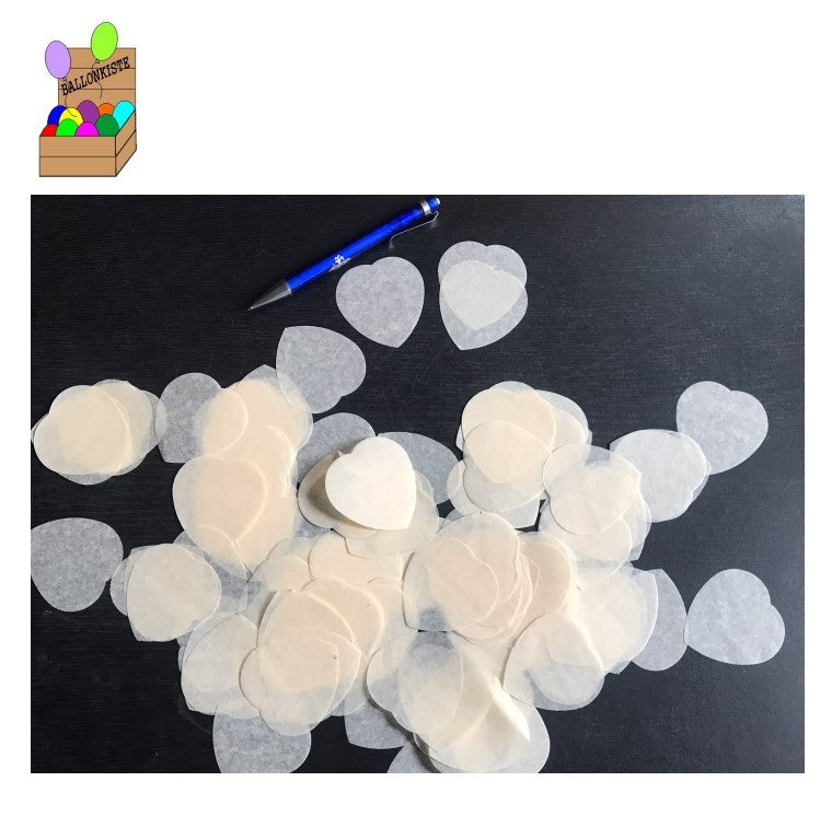 Konfetti Herzen elfenbein/creme XL
