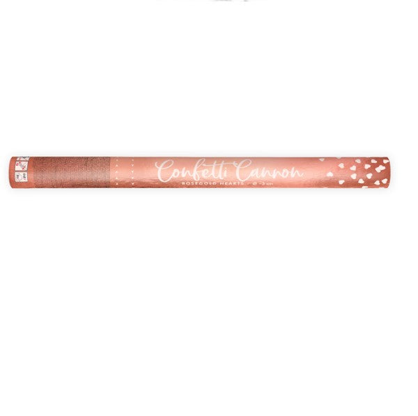 Konfetti Kanone XL Herzen rosegold metallisch