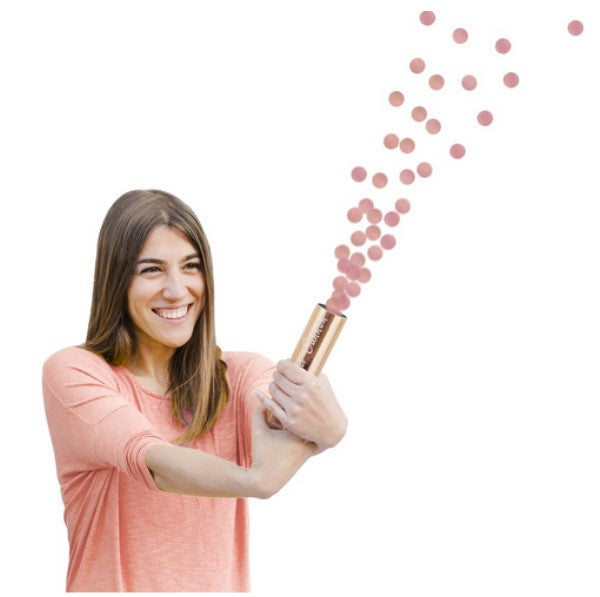 Konfetti Kanone XL Herzen rosegold metallisch