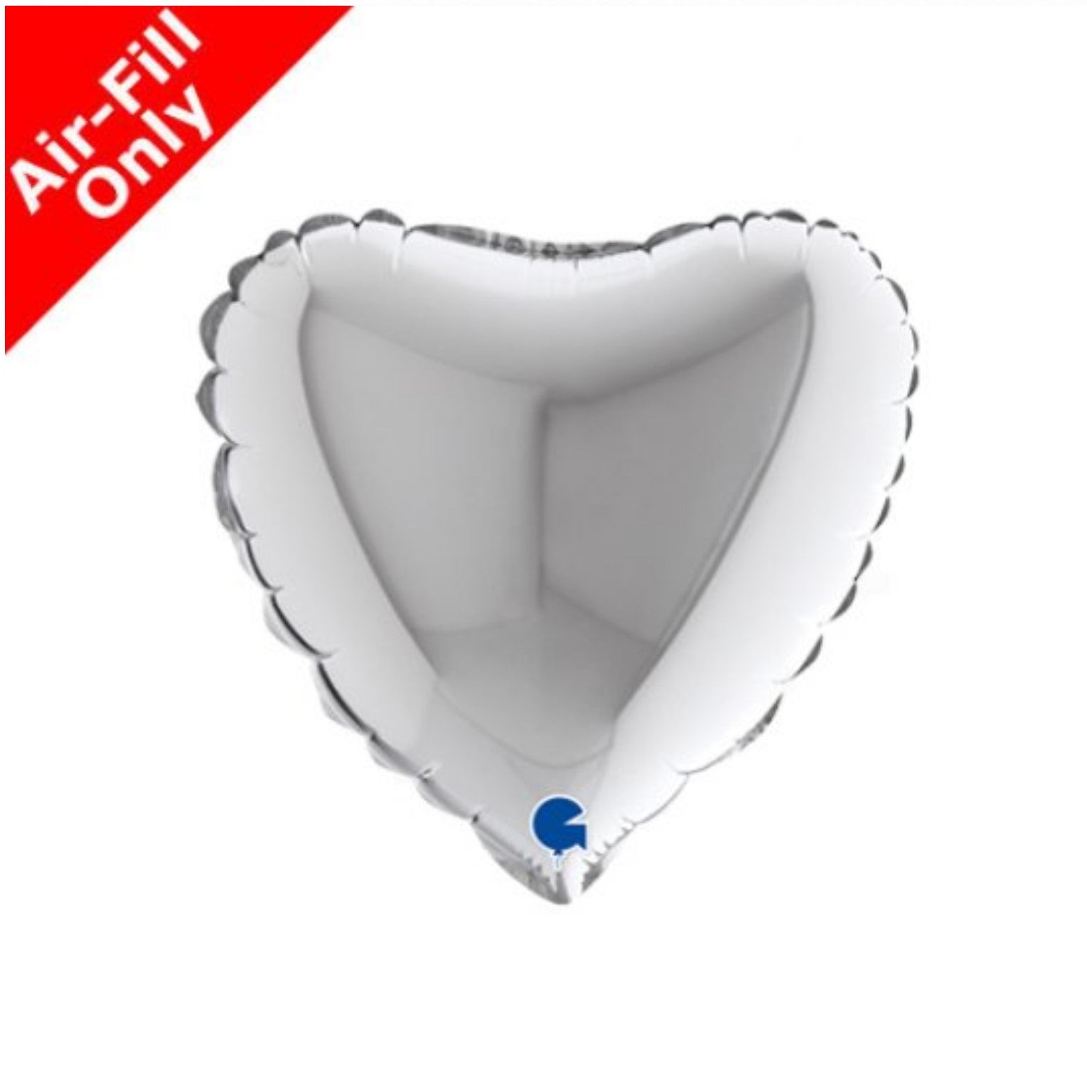 Mini Herz mit Luft 15cm silber