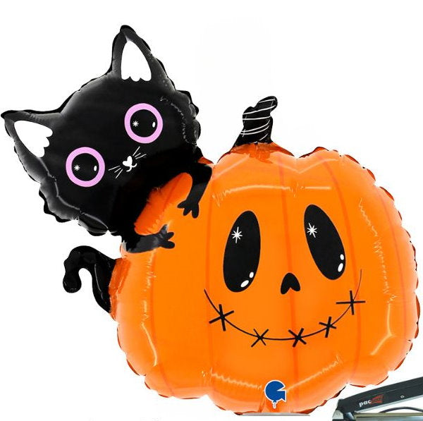 Mini Halloween Kürbis mit Katze