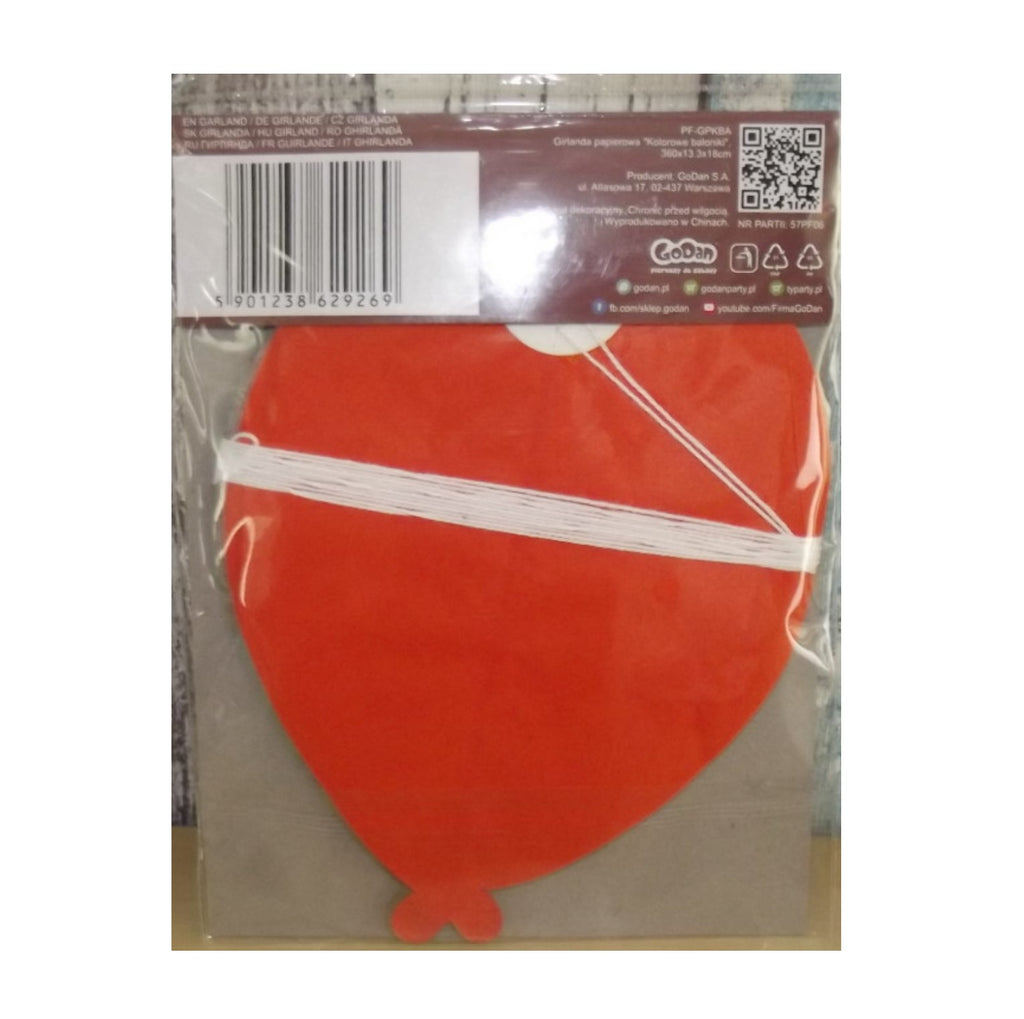 Girlande Papier Herz rot