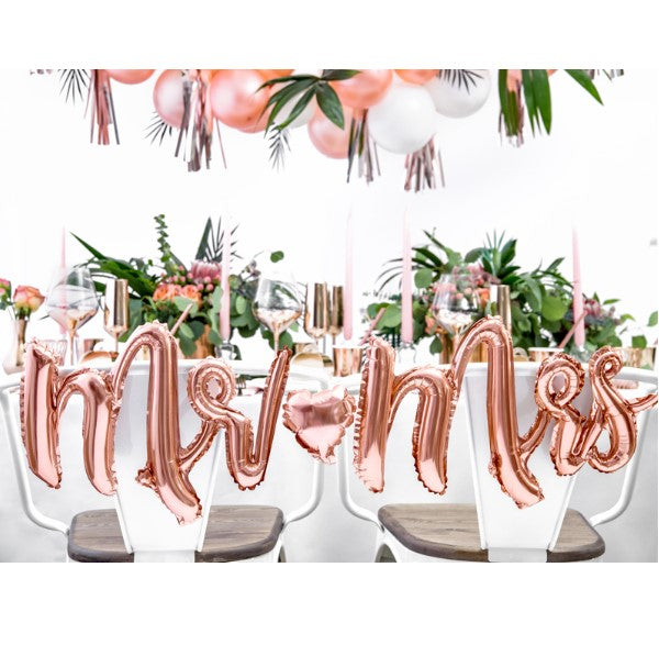 Schriftzug Mr & Mrs rosegold