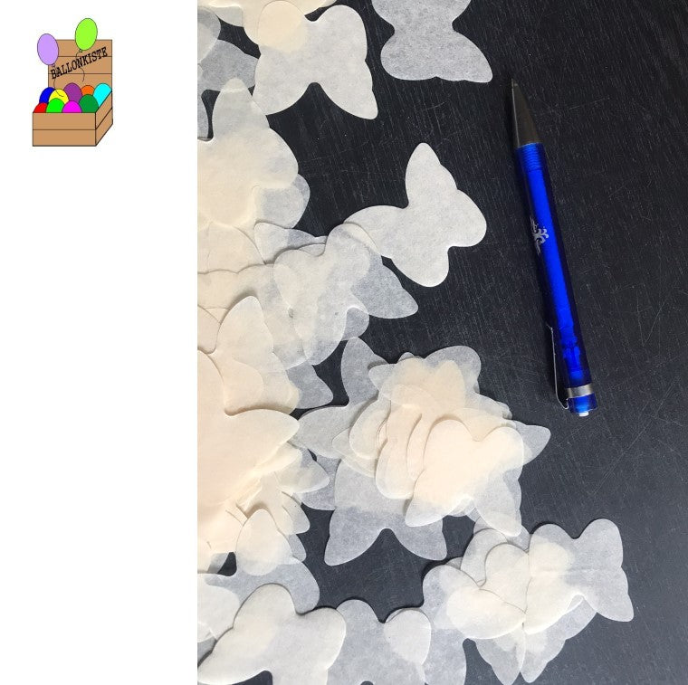 Konfetti Schmetterlinge weiß XL