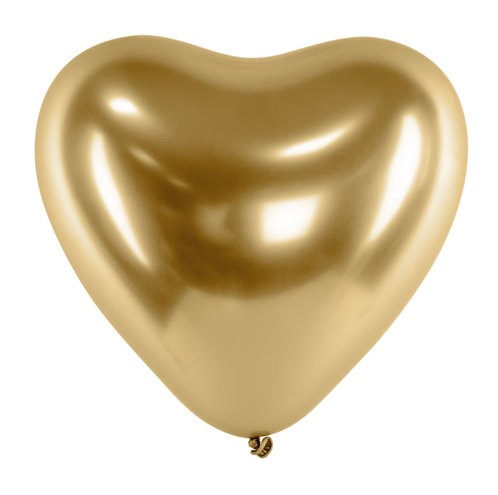 Latexherz 30cm Shine gold