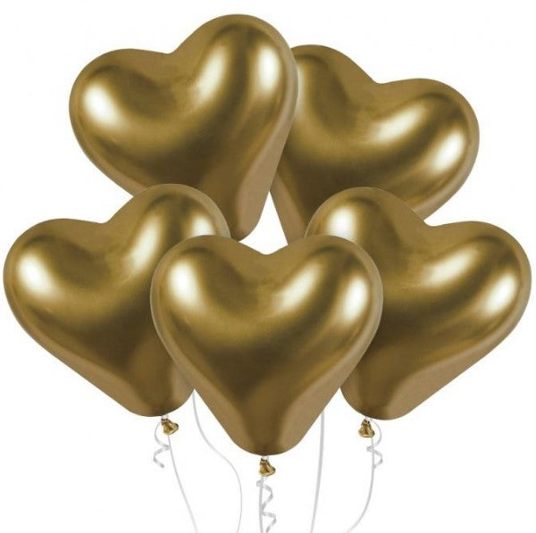 Latexherz 30cm Shine gold
