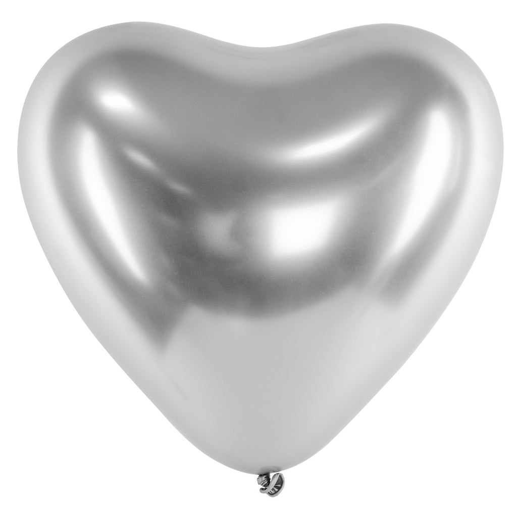 Latexherz 30cm Shine silber