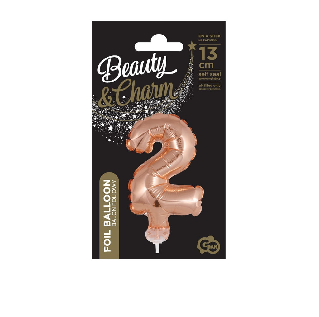 Zahl 2 rosegold Micro
