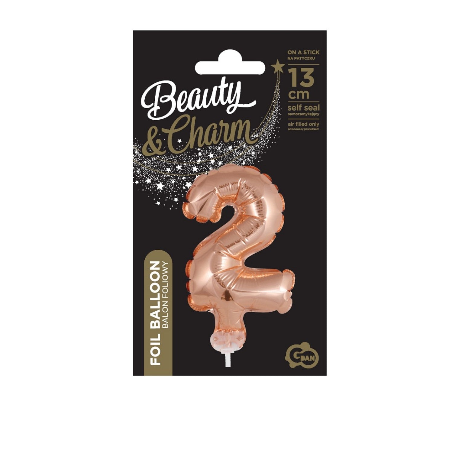Zahl 2 rosegold Micro