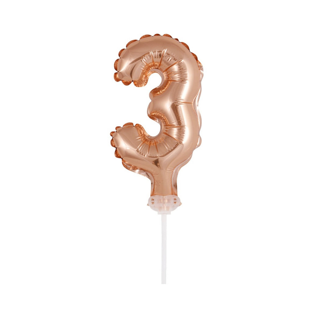 Zahl 3 rosegold Micro