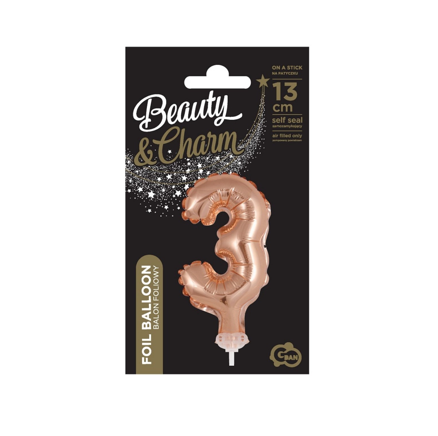 Zahl 3 rosegold Micro