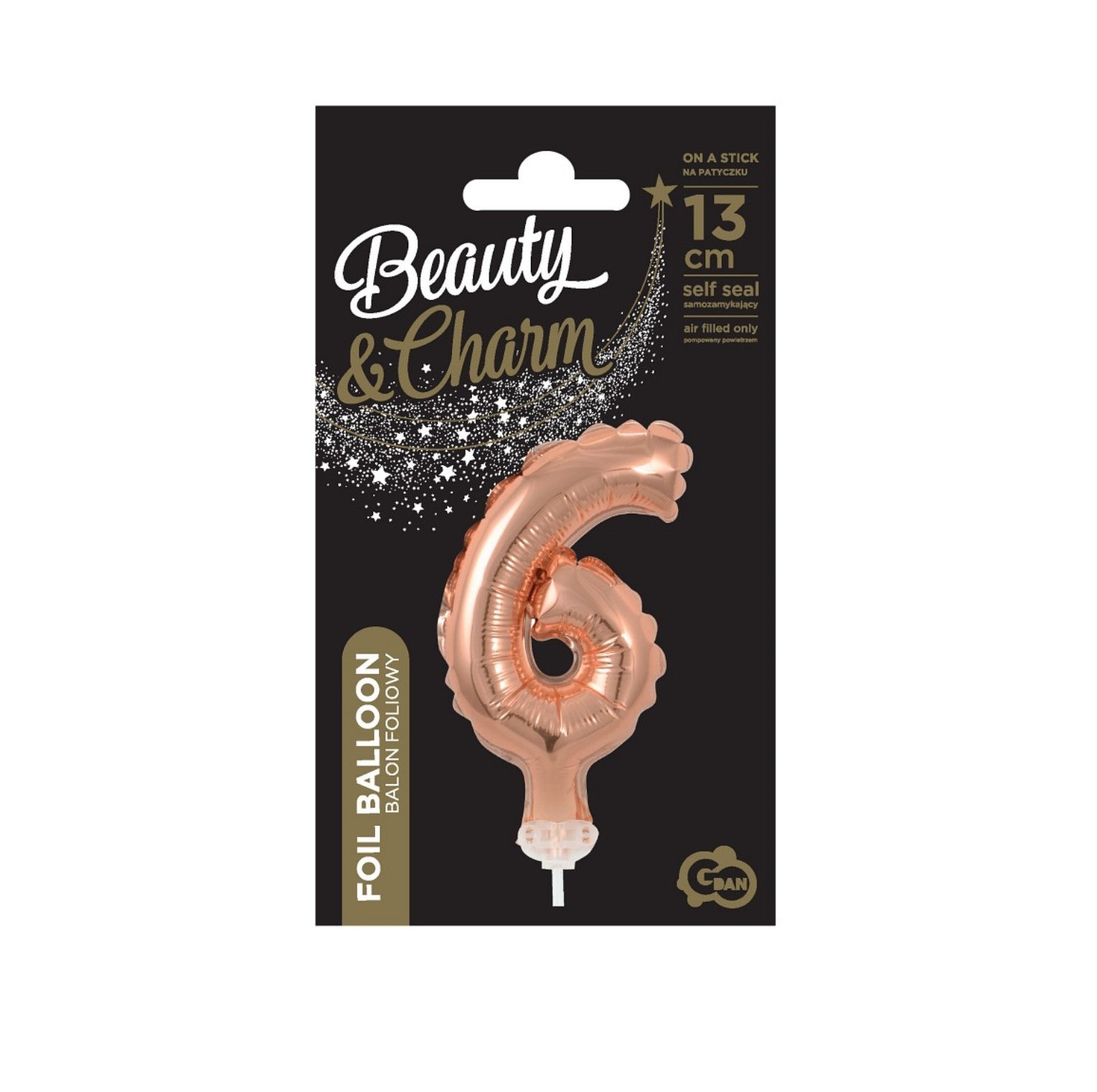 Zahl 6 rosegold Micro